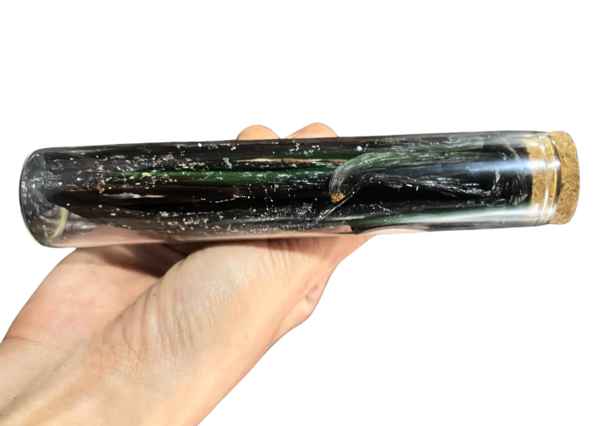 Crystallized vanilla pods showing white vanillin frost on dark glossy beans